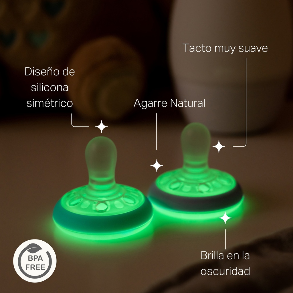 Pack 4 Chupetes Natural Start Noche ECOM (0-6 meses)